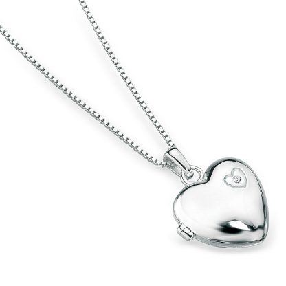 D for Diamond Locket Necklace
