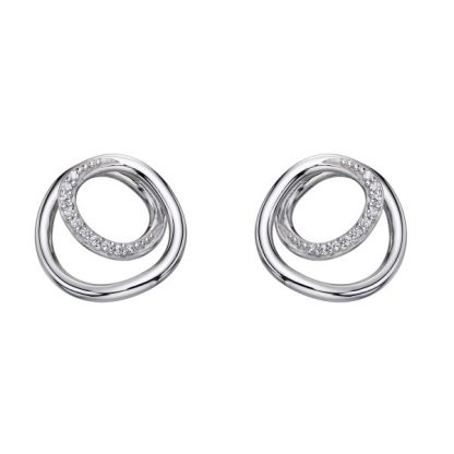 Fiorelli Spiral Cubic Zirconia & Silver Earrings