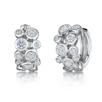 Jools Silver CZ Huggie Earrings
