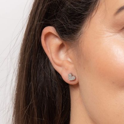 Fiorelli Heart Stud Earrings with Cubic Zirconia - Image 2