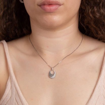Fiorelli Knife Edge Pendant with Cubic Zirconia Wave - Image 2